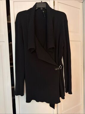Ralph Lauren Black  Rib-Knit Wrap Sweater